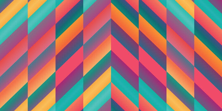 Seamless Candy Rainbow Zigzag Vector Pattern, Colorful Geometric Background