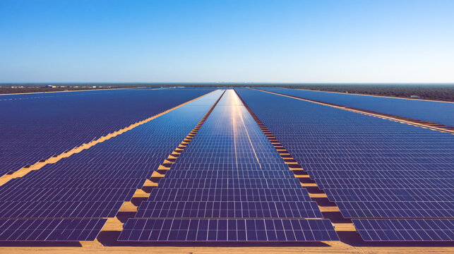 Solar array in a desert landscape