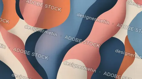 Muted Pastel Abstract Curve Background With Texture