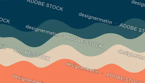 Minimal Wavy Abstract Background With Layered Earth Tone Curves In Retro Vintage Style Design For Wallpaper Or Prints