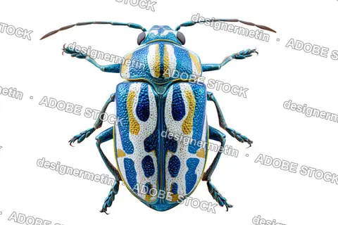 Jewel Beetle Macro Shot Metallic Colorful Insect Shiny Bright Body Isolated Transparent Background, Png