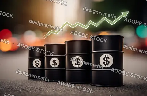 Stacked Oil Barrels With Dollar Symbols And Rising Arrow Illustrating Commodity Value Increase Energy Markets Finance Concept Industrial Economy Investment Idea
