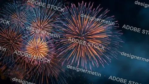 Colorful Fireworks Video Exploding In Dark Blue Night Sky Creating Celebration Atmosphere And Emotion