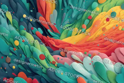Abstract 3d Colorful Artwork With Vibrant Shapes Textures And Digital Forms Blending Together In Creative Motion