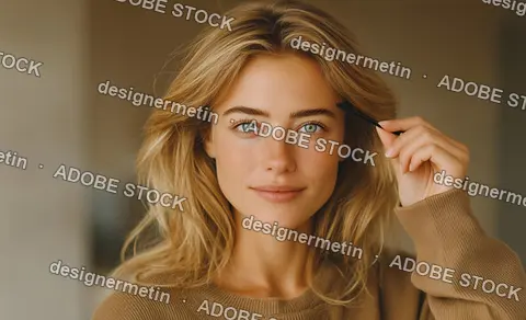 Young Blonde Woman Applying Eyebrow Mascara Indoors, Modern Self-Care Beauty Lifestyle And Wellness Concept