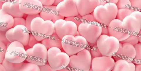 Soft Pink Textured Hearts Piled Together Symbolizing Love, Romance, Tenderness, Affection And Valentine Concept