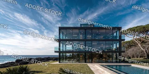 Contemporary Glass Villa Overlooking Ocean Coastline With Expansive Windows Minimalist Architecture And Luxury Outdoor Living