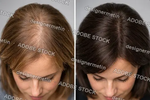 Visible Hair Regrowth Comparison Showing Scalp Improvement After Treatment Demonstrating Medical Cosmetic Therapy And Confidence Transformation