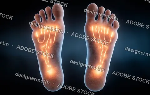 Detailed Infrared Heat Map Of Human Soles Highlighting Pressure Distribution And Diagnostic Medical Analysis Concept Concept Concept