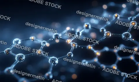Molecular Structure Visualization Showing Chemical Bonds And Glowing Atoms For Biotechnology Science And Medical Research Background Illustration
