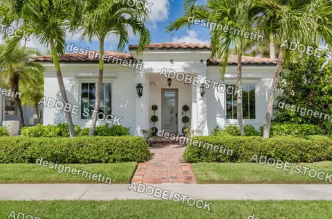 Modern Tropical Bungalow Exterior With Palm Trees Manicured Garden And Bright Facade Showcasing Luxury Residential Architecture Design