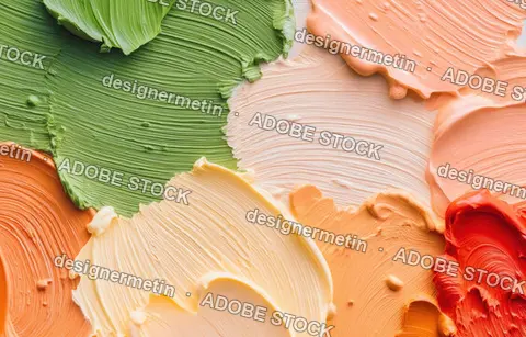 Macro View Of Colorful Cosmetic Cream Smears With Soft Texture And Pastel Tones Creating Artistic Makeup Background