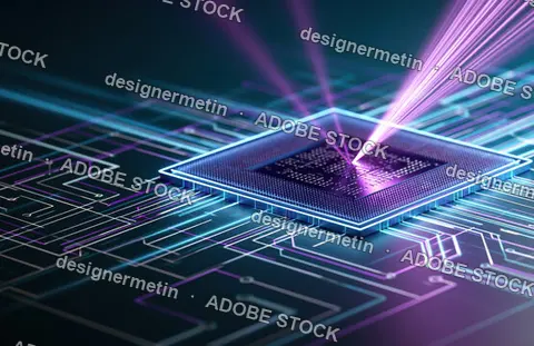 Quantum Processor Circuit With Futuristic Light Beam Computation Grid