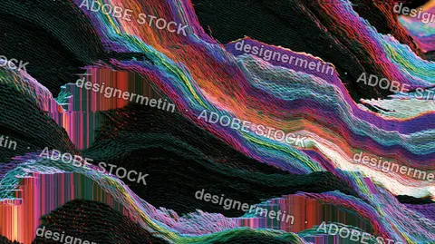 Glitched Digital Tapestry Woven Texture With Fiber Noise Art