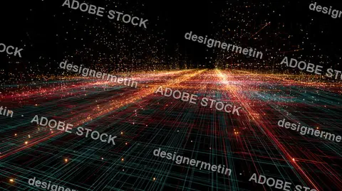 Quantum Finance Data Grid With Futuristic Particle Network Landscape
