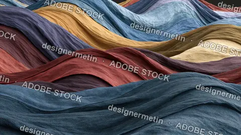Sustainable Fashion Upcycled Textile With Flowing Fabric Waves