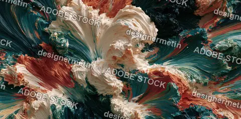 Abstract Oil Painting Background With Thick Brush Strokes
