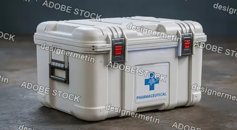Pharmaceutical Medical Transport Case On Industrial Floor