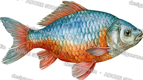 Watercolor Carp Fish Painting, Isolated On Transparent Background, Png