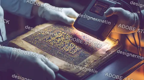 Ancient Illuminated Manuscript Scanning In Laboratory Archive