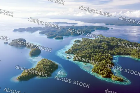 Tropical Archipelago Aerial View Turquoise Ocean