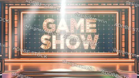 Game Show Stage Lights Marquee Sign Studio Entertainment Live Video