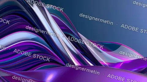Purple Glossy Waves Abstract Flowing Background Motion Video Loop