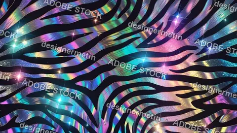 Colorful Zebra Stripe Abstract Holographic Pattern Motion Video