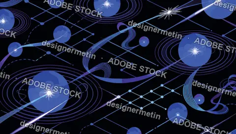 Blue Quantum Particles Interacting In Digital Circuit