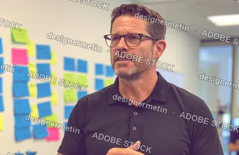 Startup Employee Leading Design Thinking Workshop Office