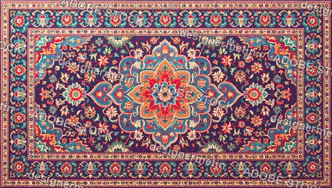 Persian Rug Pattern Floral Medallion Background