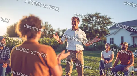 Visitors Learning Regenerative Agriculture Techniques At Farm Workshop