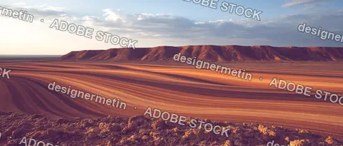 Red Desert Plateaus Stretching Across Arid Outback Landscape