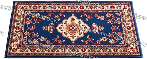 Blue Oriental Rug Floral Pattern Floor Decor, Isolated On Transparent Background, Png