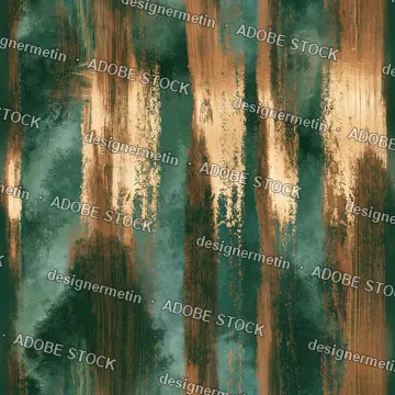 Teal And Gold Abstract Vertical Brush Stroke Seamless Texture Background