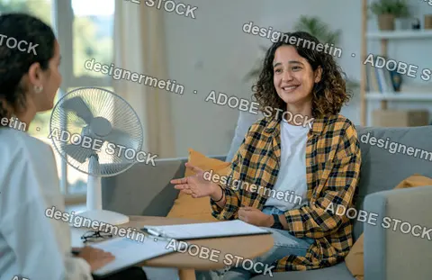 Therapist Listening To Client During Calm Mental Health Counseling Session