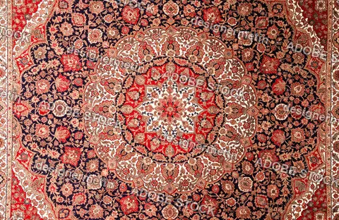 Traditional Persian Carpet Featuring Intricate Floral Motifs And Central Medallion For Luxury Home Interior Decoration
