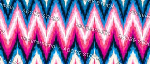 Colorful Ikat Seamless Pattern With Ethnic Zigzag Textile Background Design
