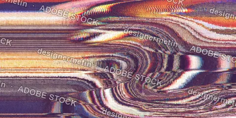 Abstract Digital Glitch Art With Wavy Distorted Textures On Vibrant Screen Signal