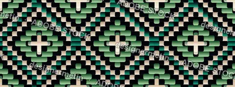 Retro Geometric Kilim Vector Seamless Pattern With Stepped Floral Medallions In A Vintage Textile Palette