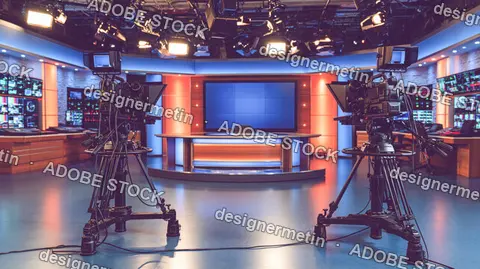 Modern TV studio interior