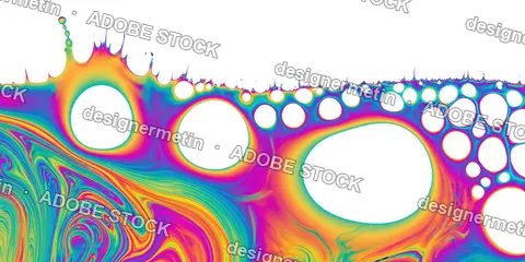 Colorful Iridescent Fluid Wave, Isolated On Transparent Background, Png