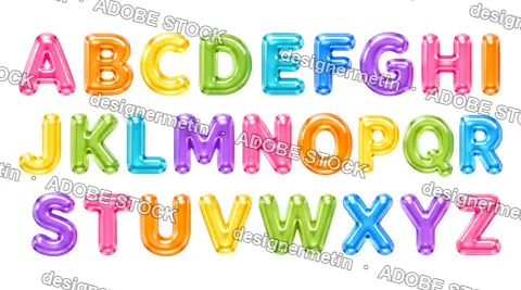 Vibrant Glossy Jelly 3d Alphabet Letters Collection, Isolated On Transparent Background, Png