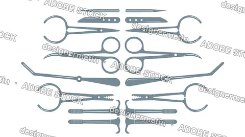 Professional Surgical Tools And Medical Equipment Vector Collection For Surgery