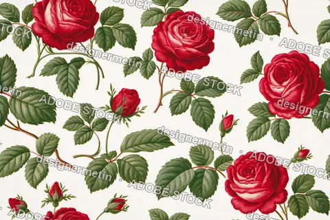 Red roses on white