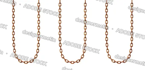 Rusty Metal Chains Hanging Vertically, Isolated On Transparent Background, Png