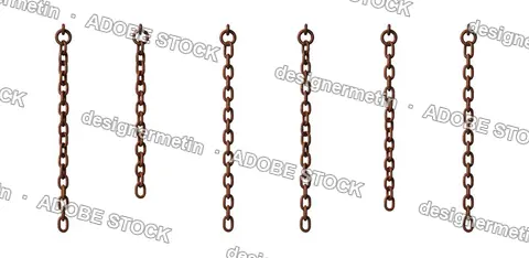 Rusty Metal Chains Hanging Vertically, Isolated On Transparent Background, Png