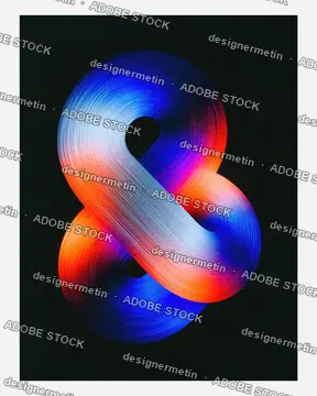 Light Painting Helix Ribbon Spiral With Colorful Glow On Dark Background