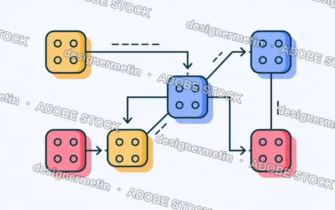 Colorful Flowchart Diagram With Connected Nodes And Arrows On White Background