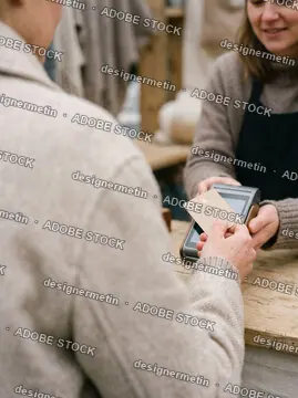 Customer Making A Contactless Payment With A Credit Card At A Local Artisan Boutique Counter